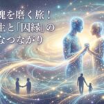 人生は魂を磨く旅！輪廻転生と「因縁」の不思議なつながり｜広大な宇宙と光の糸で結ばれた魂のイメージ